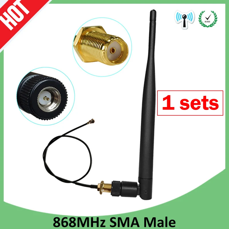 Antena de 868 MHz Lora Lorawan pbx 915MHz 5dbi conector macho SMA GSM 868 MHz antena antenne impermeable RP-SMA/u FL Cable Pigtail