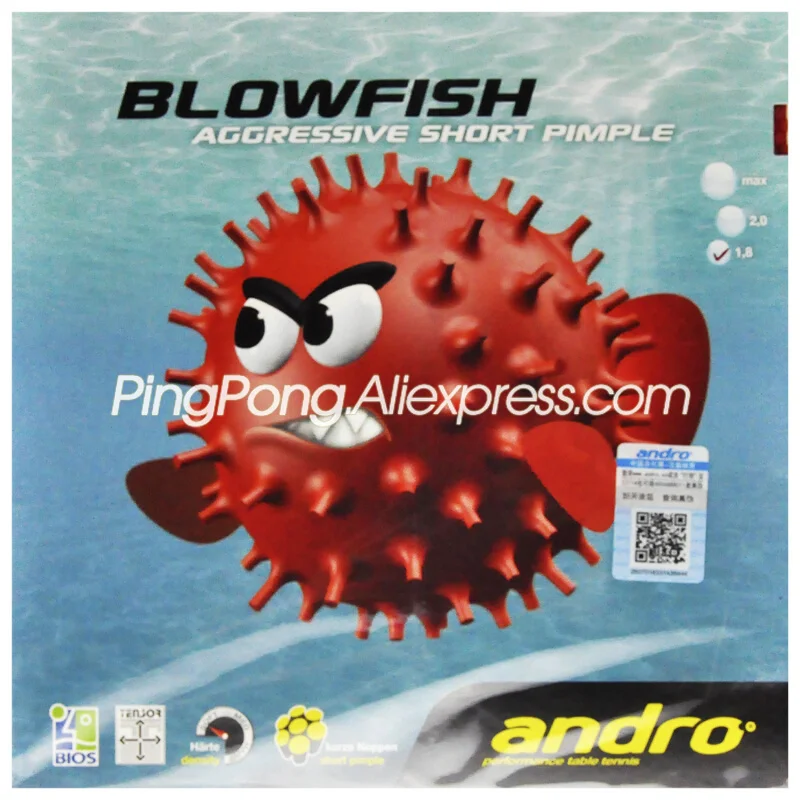 Andro BLOWFISH Table Tennis Rubber Pips out Original Andro Blow Fish