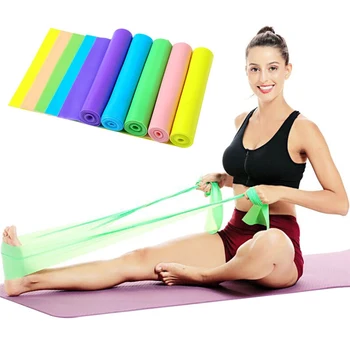 

150cm Natural Yoga Pilates Stretch Resistance Band Exercise Fitness Band Training Elastic Exercise Fitness Rubber
