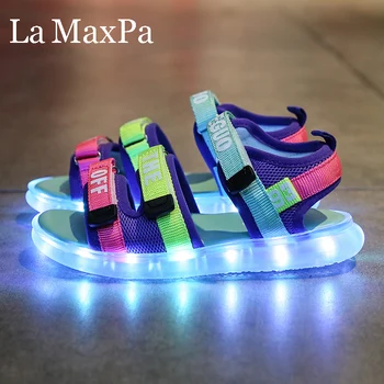 

New Arrival Kids Led Shoes Children Sandals USB Charging Lighting Shoes Children Glowing Sandal for Boys and Girls Summer Shoes