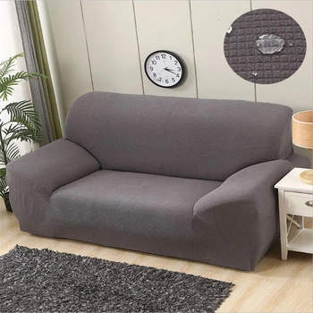

Easy Install Waterproof Fabric Sofa Cover Morder Living Room 1-4 Seater Sofa Cushion Simple Solid Color Elastic Sofa Protector