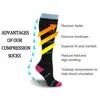 Chaussettes de Compression pour hommes et femmes, 50 Styles, idéales pour le sport, Anti-Fatigue, soulagement de la douleur, hauteur du genou ► Photo 2/6