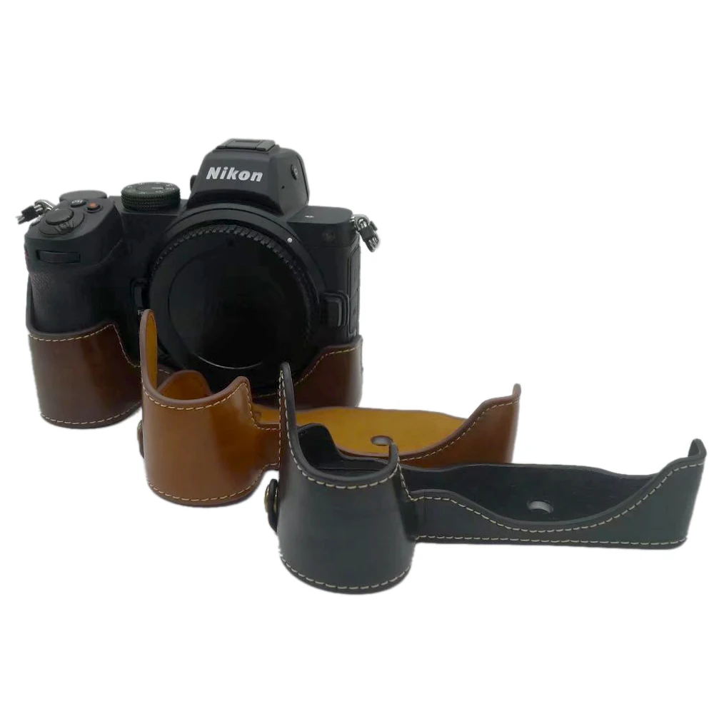 Custodia Protettiva In Pelle Pu Per Fotocamera Mezza Borsa Per Nikon Z7 Mark Ii Z6 Mark Ii Z7 Z6 Z5 Custodia Protettiva Per Fotocamera