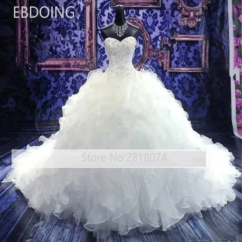 Роскошное бальное платье, свадебное платье, расшитое бисером, Vestidos De Novia, новейшее милое декольте, длинное платье размера плюс, свадебное платье невесты