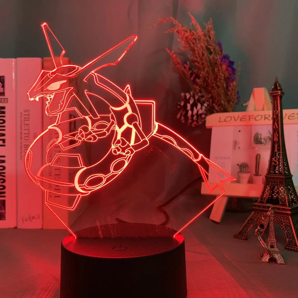 3d ночник Rayquaza рисунок ночной Светильник для детей спальня изменение цвета Usb настольная лампа игра Pokemon Go Rayquaza 3d ночной Светильник