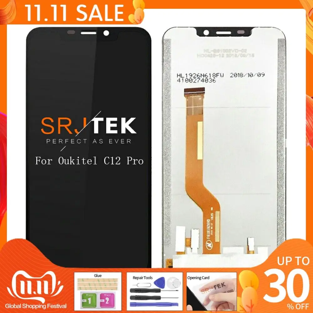 ЖК дисплей 6 18 дюйма для Oukitel C12 Pro детали ремонта дисплея экран бесплатная