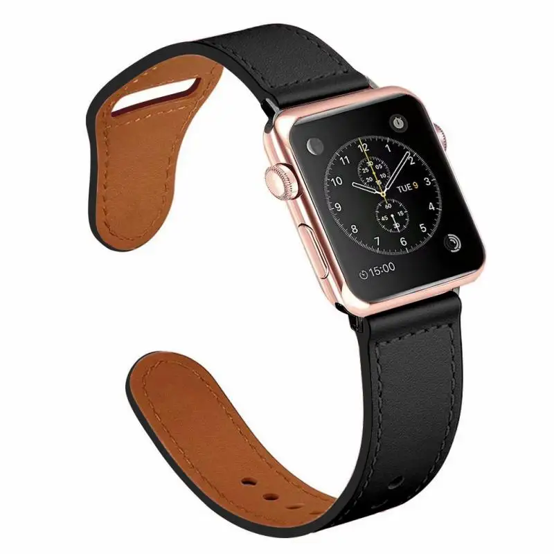 Ссылку Браслет из натуральной кожи петля ремешок для apple watch группа 4, 42 мм, 38 мм, ремешок для наручных часов iwatch, версия 44 мм 40 мм, версия 3, 2, 1series 5