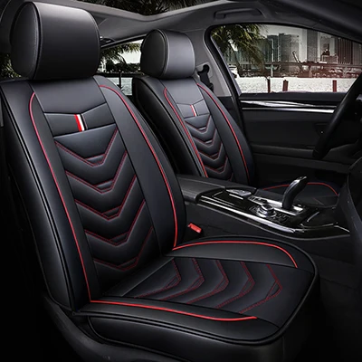 Спортивный кожаный чехол для сидения автомобиля для Защитные чехлы для сидений, сшитые специально для chery tiggo t115 7 в 1/3/5 Cowin Fulwin Riich E5 E3 QQ3 6 V5 всех моделей автомобильные аксессуары - Название цвета: black red