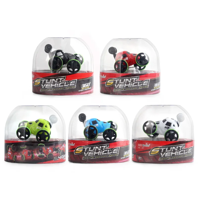 

2.4G Remote Control Charging Wireless Mini Stunt Car Dumpers Universal Revolving Cars Tyre Light 3-6-Year-Old Toy