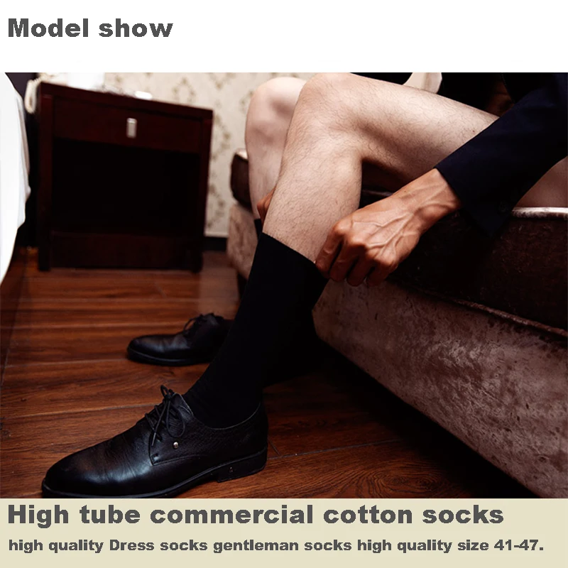 6 pairs/lot Large size men socks cotton long business Compression harajuku socks winter gentleman sox sokken Plus size EU41-48