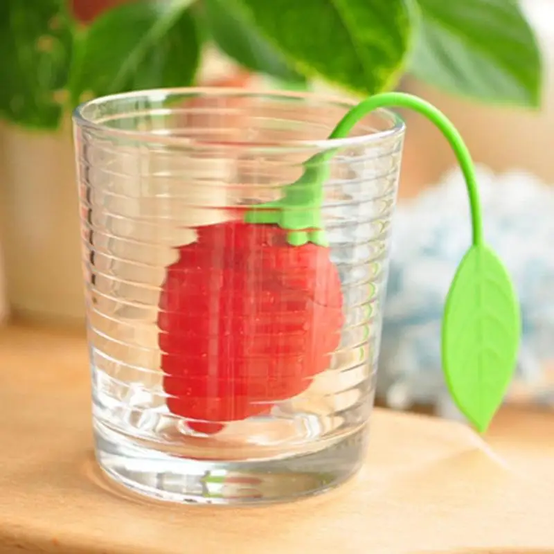 

Red Cute Silicone Tea Strainer Creative Strawberry Shape Tea Leaf Coffee Filter Infuser Food Grade Silicone Safe Durable