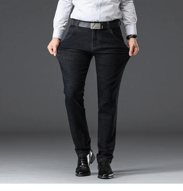 Бренд VROKINO 2019 осень и зима новый стиль Бизнес Повседневный стрейч тонкие джинсы мужские модные классические брюки два дополнительных