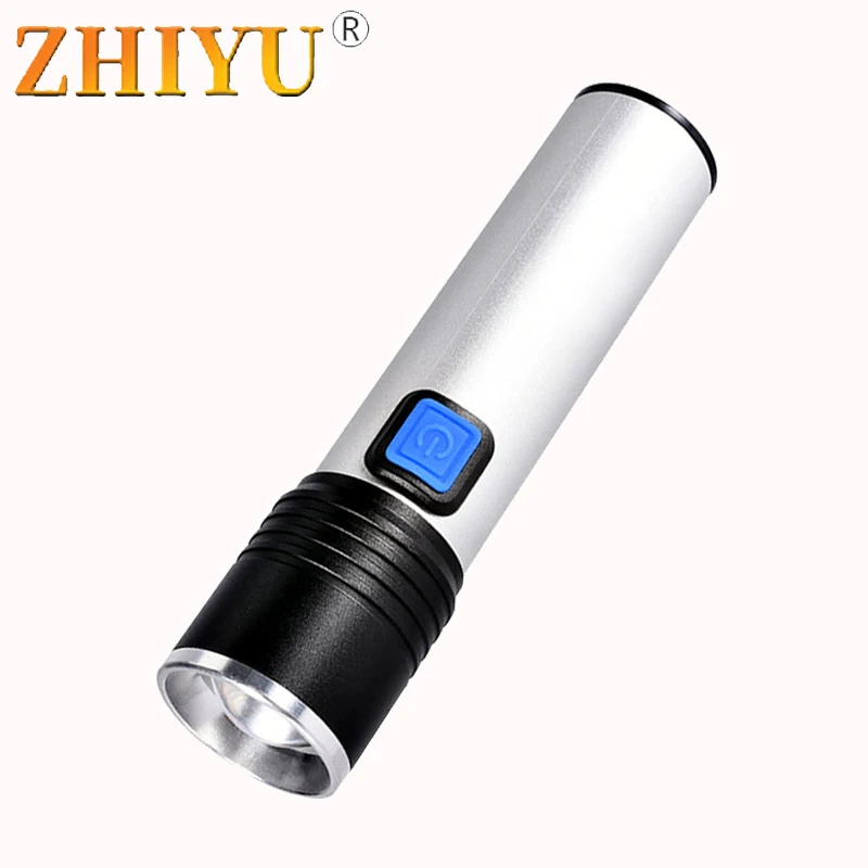 

Min Portable Flashlight LED Rechargeable Lamp 3 Modes Zoom Torch Cool Lantern XPE COB Built-in Battery Camping Walking