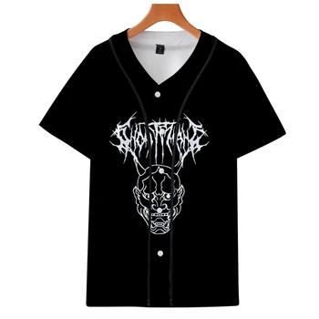 

Ghostemane Blackmage World Tour Rock Music Logo 3D print Short sleeve baseball uniform Men/Women Casual jacket Clothes