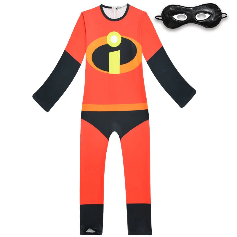 Incredibili Costume In Acetato Mr Mrs Incredibili Cosplay Elastici Ragazzi Bambini Tuta Disfraz Tuta Abbigliamento Bambino Maschera Mantello