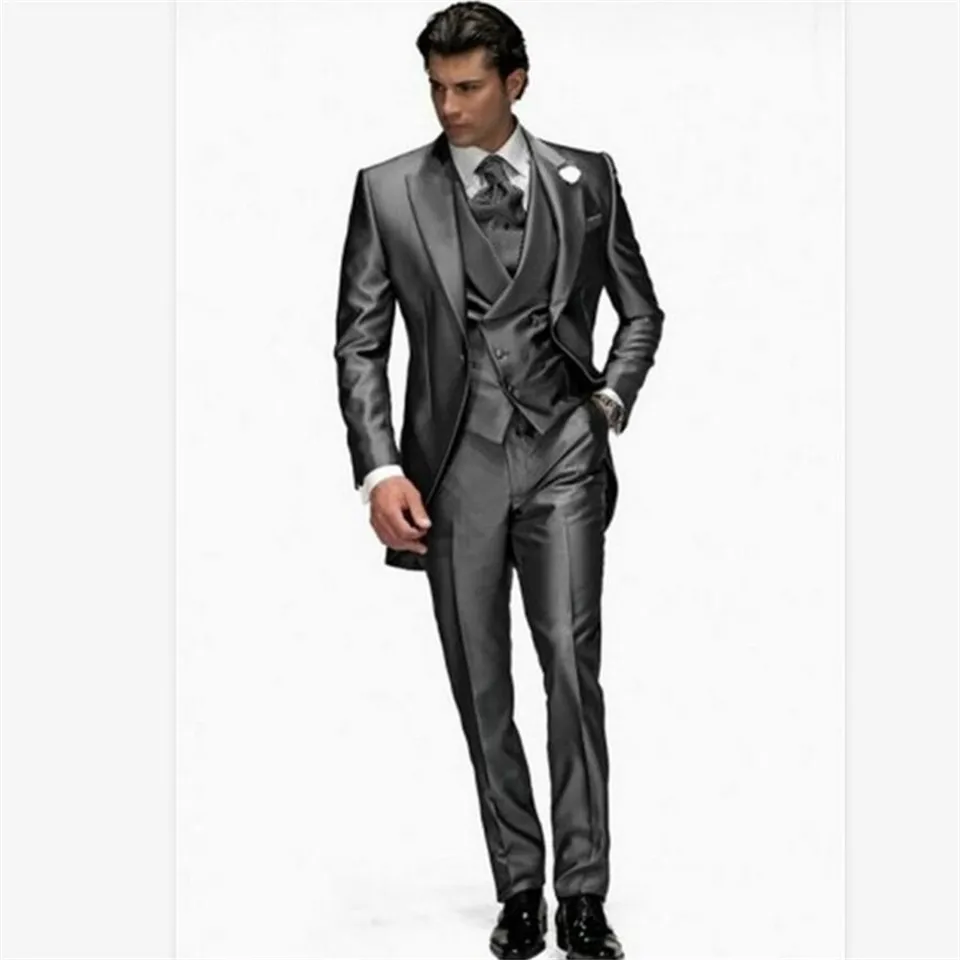 Классический мужской костюм смокинг Noivo Terno Slim Fit Easculino вечерние костюмы для мужчин на одной пуговице серый смокинг жениха