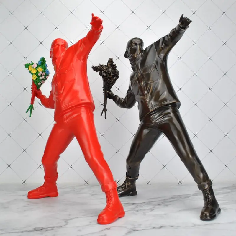 Бэнкси цветок бомбардировщик уличное искусство современная статуя аксессуары