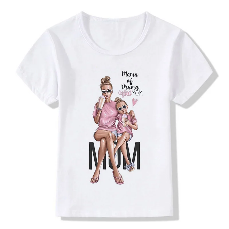 Футболка с надписью Super Mom/Baby/Girl модная рубашка для мальчиков мамы и ребенка