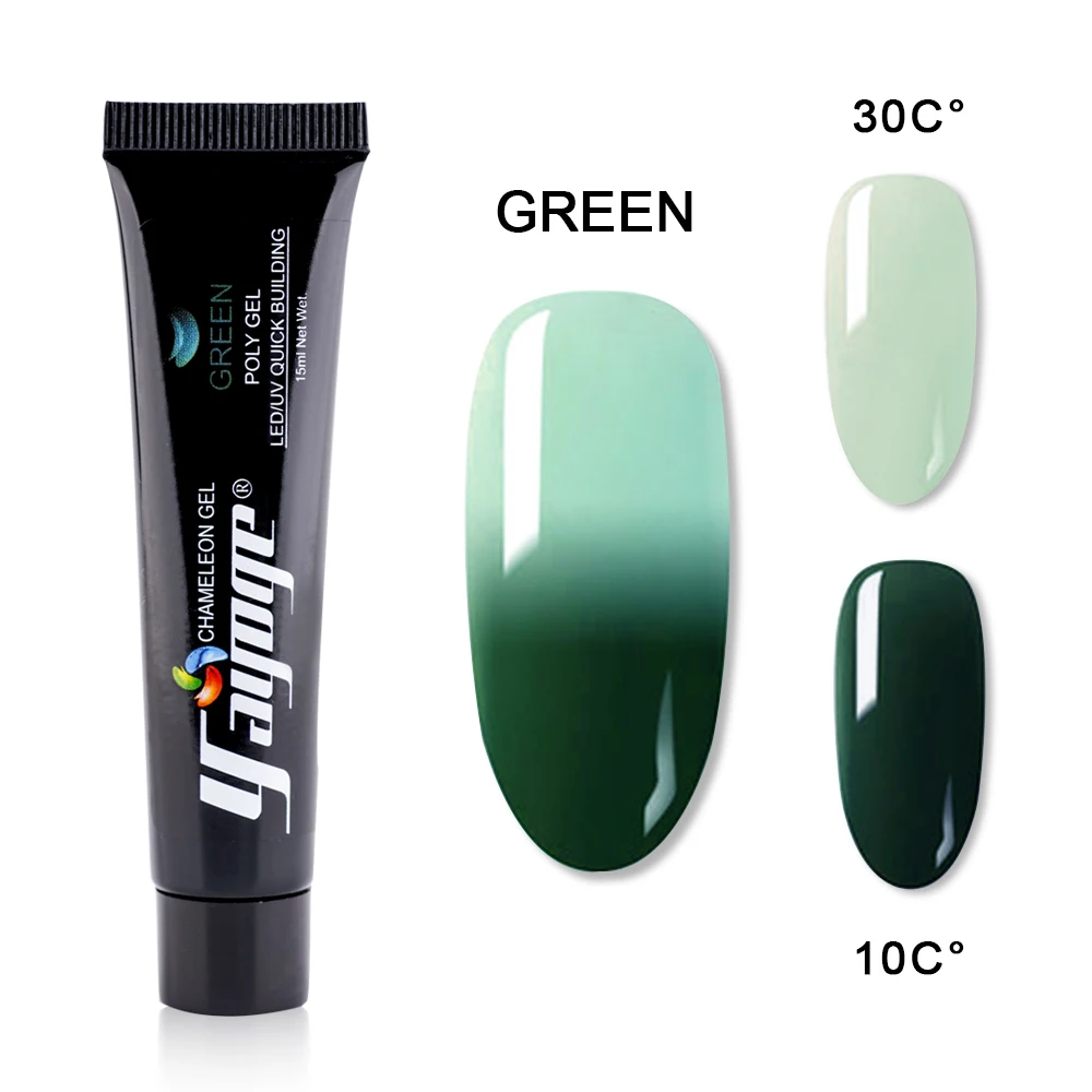 yayoge poly gel builder Gel UV Gel Varnish Nail Polish Art Quick Building For Nails Extension Hard Gel Polygel Manicure Nail Art - Цвет: P14-GREEN