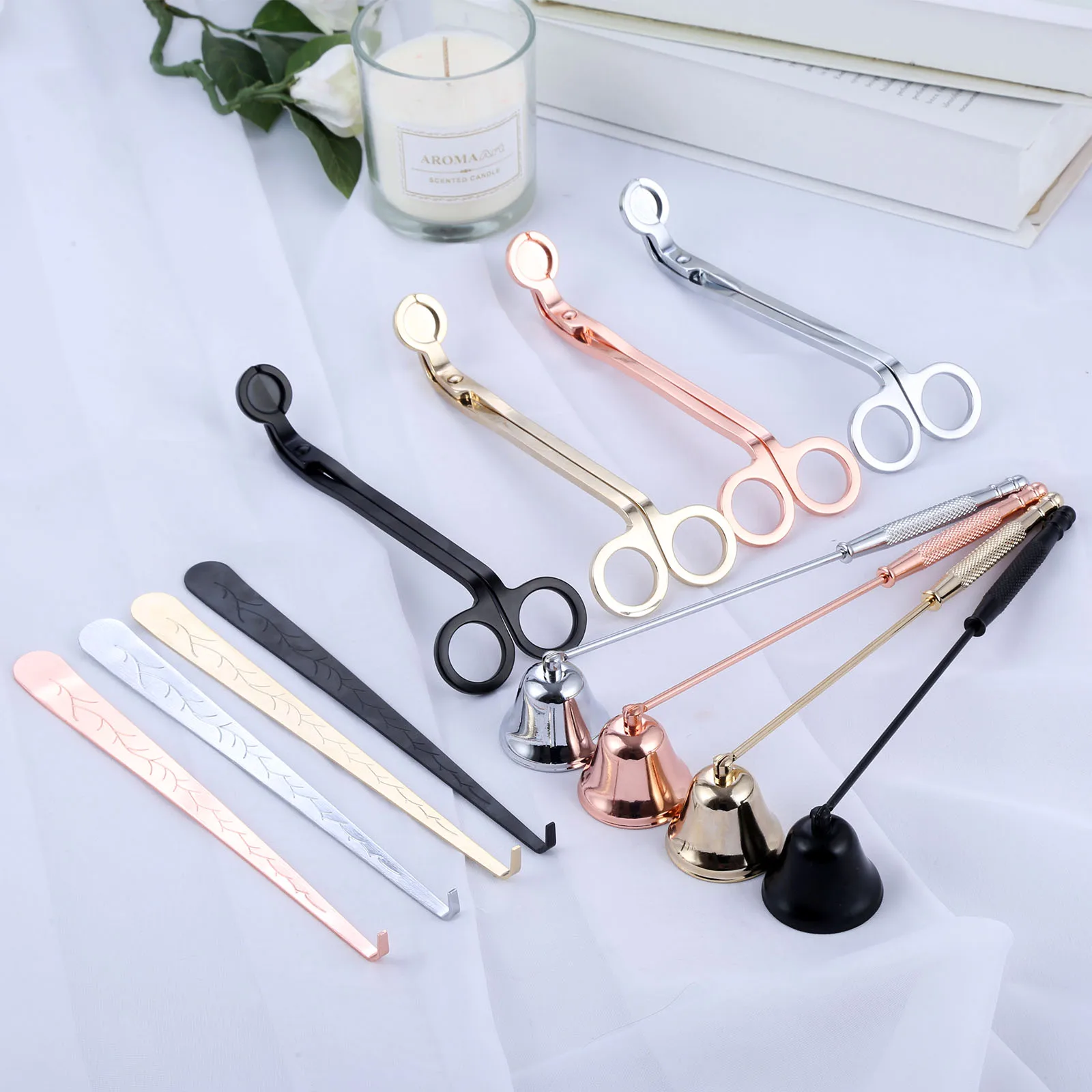 Oil Lamp Trimmer Scissor Cutter Candle Snuffer Set Candle Wick
