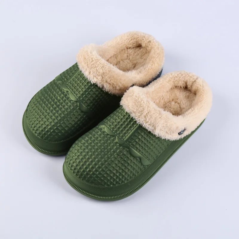 Winter Men Slippers New Couple Slippers Women's Winter Plus Size Slippers Waterproof Clogs Winter Sandals Indoor Home Shoes