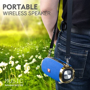 

10W Outdoor Portable Mini Wireless Bluetooth Speaker M228 Subwoofer with Shoulder Strap Support FM Radio TF USB 1500 mAh Battery