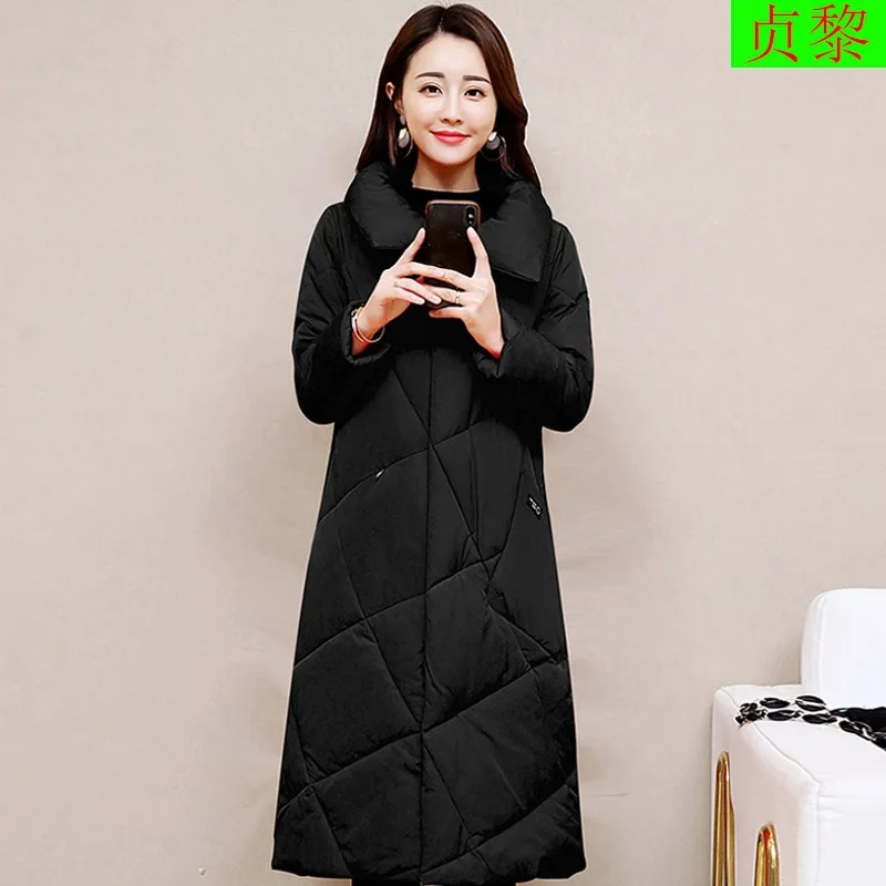 

Dongdaemun Cotton Coat Women's 2018 Winter New Style Exta-long over-the-Knee down Feather Cotton-padded Clothes CHIC Slimming Le