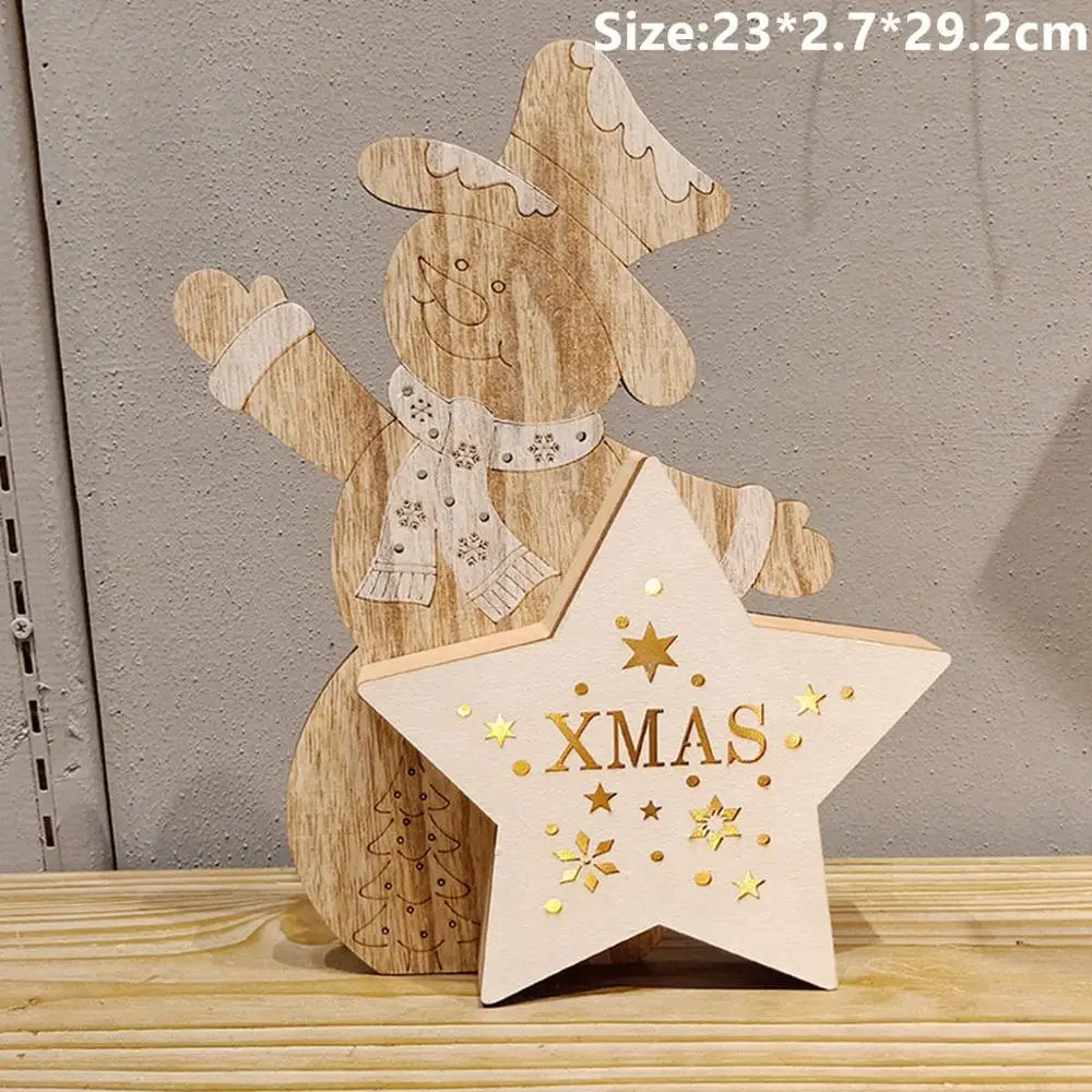 Snowman Taoup деревянные рождественские праздничные украшения Рождественские украшения китайские Подвески на елку Noel Снеговик Санта-Клаус украшения стола - Цвет: Snowman
