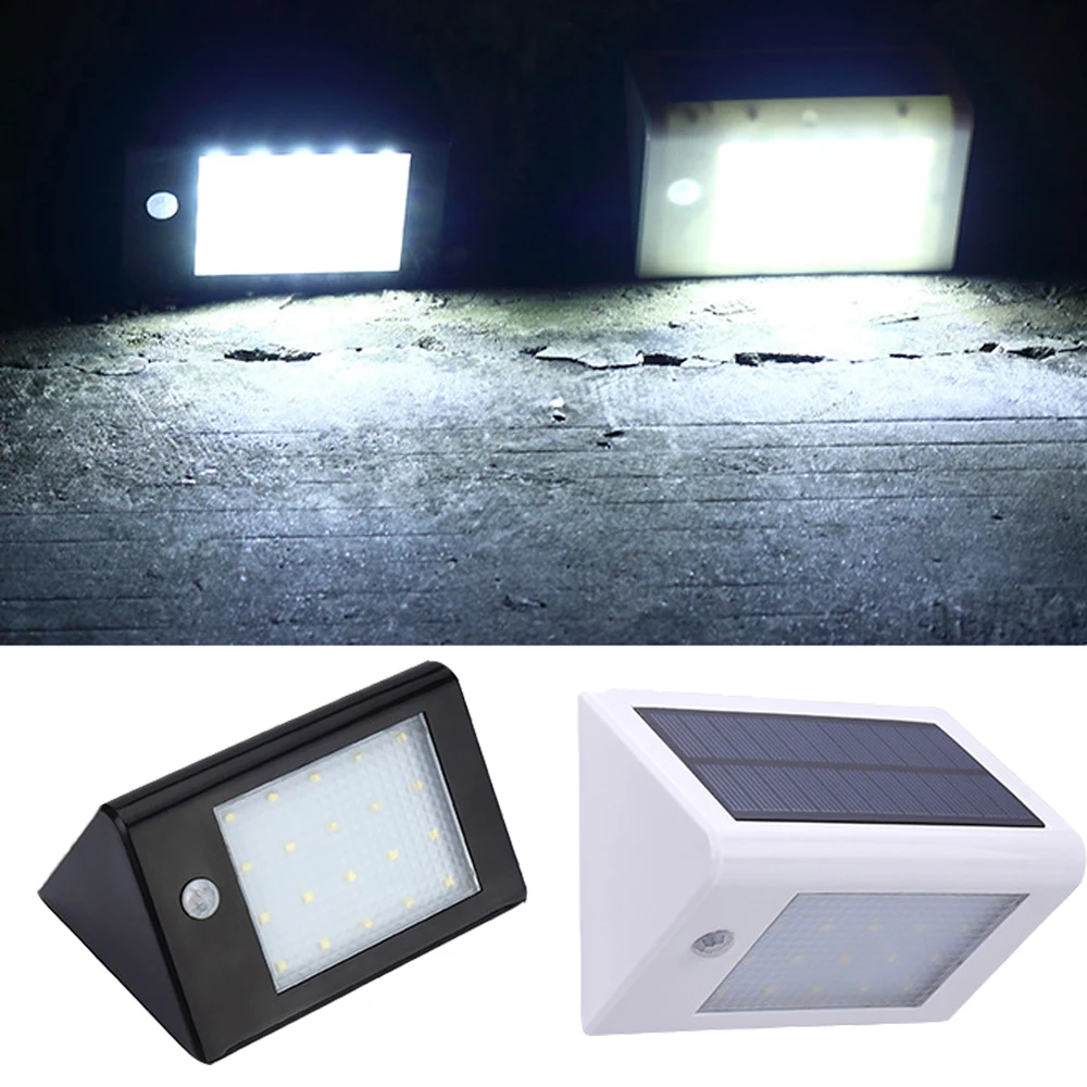 20LED настенный светильник с солнечным датчиком, лампа на солнечных батареях, беспроводной уличный светильник, водонепроницаемый светильник для сада, дорожка для двора, патио, светильник s 350LM