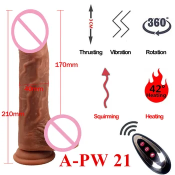 Automatic Telescopic Heating Dildo Vibrator G-Spot Massage Huge Realistic Penis Erotic Anal Sex Toys For Women Adult Products 3