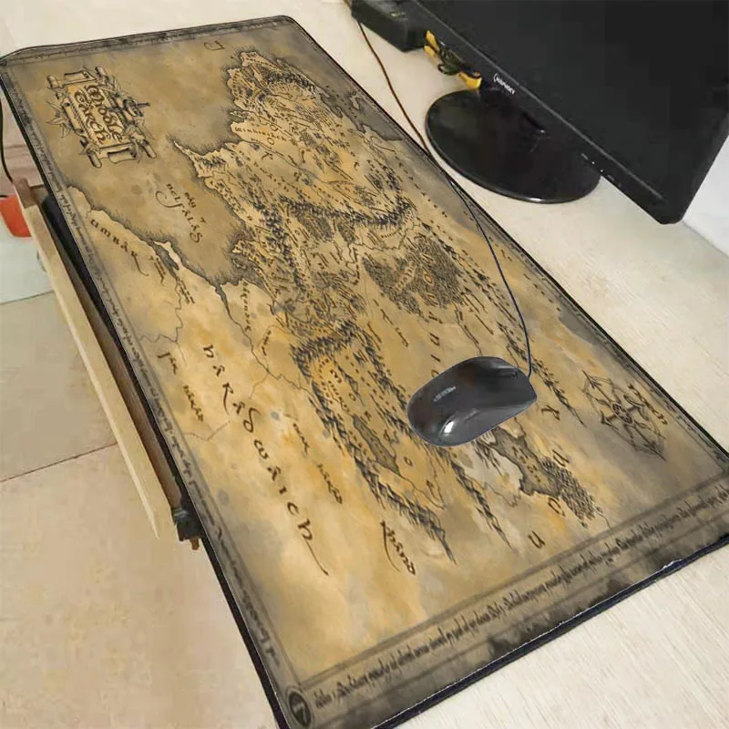 

XGZ Lord of The Rings Map Gaming Mouse Pad Large Locking Edge MousePad Gamer Big Mouse Mat Computer Mouse Mat Keyboard Desk Mat