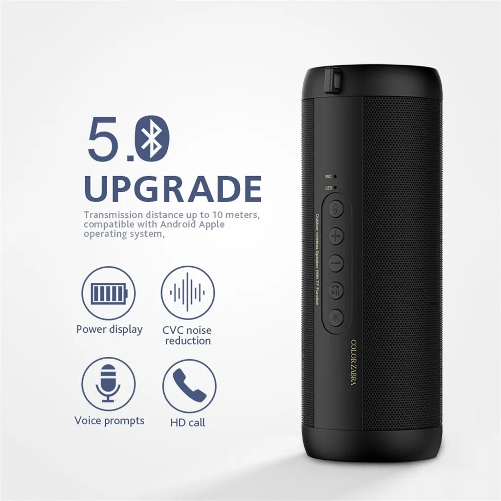 Bluetooth Колонка T2 портативная BT 5 0 Водонепроницаемая IPX5 Улучшенная звуковая панель