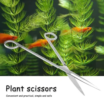 

Aquarium Fish Tank Aquatic Plant Cleaning Tools Tongs Scissor Long Stainless Steel Wave scissor curved Professional