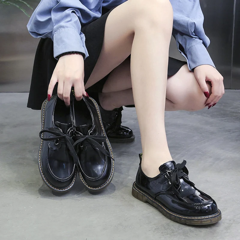 

Retro Woman Shoes Oxfords Women's Round Toe All-Match Flats Casual Female Sneakers Modis British Style Autumn Summer Nurse