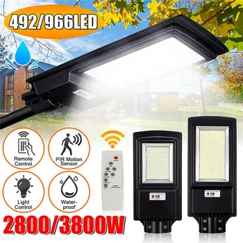

2800W 3800W LED Solar Street Light with/no Remote Control Radar Sensor Outdoor Garden Wall Lamp Industrial Security Lighting