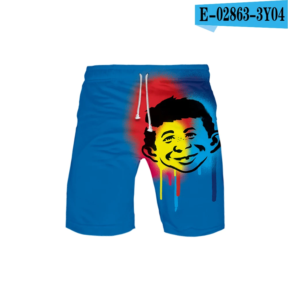 Alfred E. Neuman DC Satirical MAD magazine 3D крутые мужские пляжные шорты Harajuku move мужские повседневные Мягкие Шорты для отдыха - Цвет: 3Y04