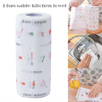 

Disposable Kitchen Tissue Water-absorbing Oil-absorbing Paper Towel Wet Dry Use Printed for Home JDH99