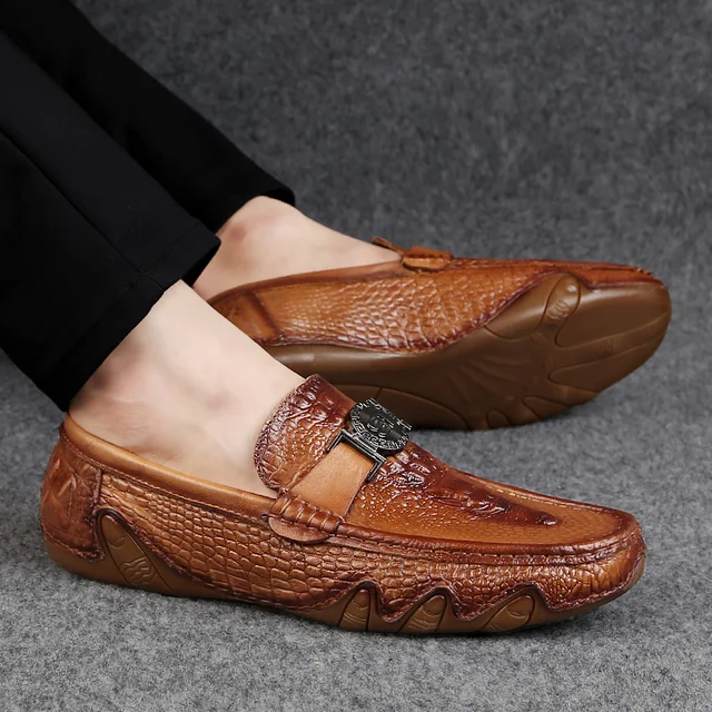 Kweme Crocodile Skin Moccasins Shoes - Image 3