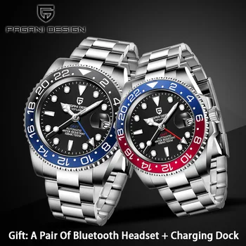 

PAGANI DESIGN 2020 New Luxury Men's 40MM GMT Automatic Mechanical Watch Ceramic Bezel Stainless Steel Sapphire Watch Waterproof