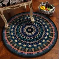 Diameter 120CM Национальный и классический стиль Мандала Круглый Пол Ковер Европейская классическая подвесная корзина украшение медитационная йога коврик Dia120cm - Цвет: Diameter 120CM