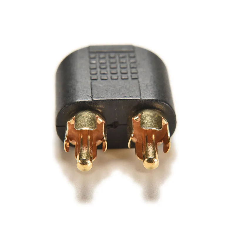 

1PC Gold Plated Audio Stereo Jack Female 1RCA To 2 RCA Male Audio Jack Connector Adapter Converter for Speaker Power Amplifier