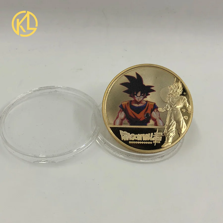 Цвет: желтый Лидер продаж Dragon Ball Z Kuririn Goku Bejita позолоченные монеты коллекционные товары японские монеты подарок Прямая поставка - Цвет: Цвет: желтый