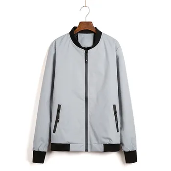 

O Neck 2020 New Long Solid Color Men's Jackets Coats Wind Breaker Biker Plain Spring Men's Jacket
