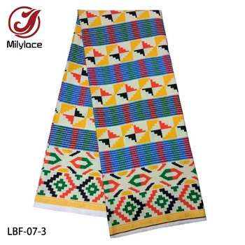 

New arrival African printing imitated silk fabric polyester silk-like fabric Ankara printing design 5 yards for garments LBF-07