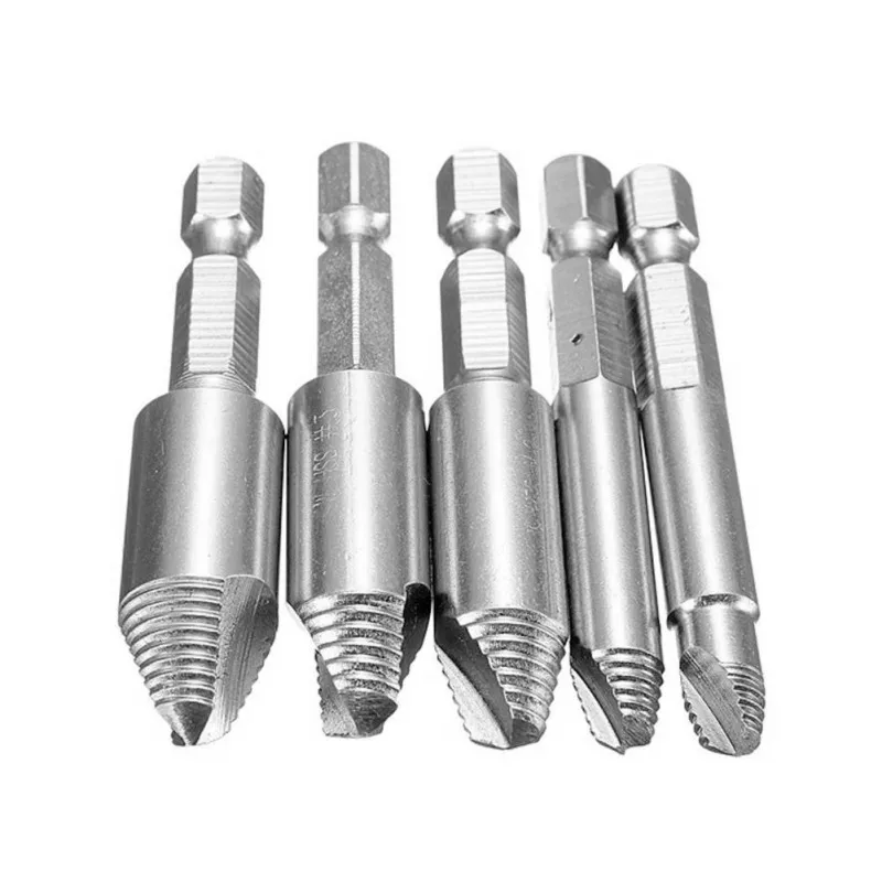 

5pcs/Set Professional High-quality Hex Screw Easy Out Drill Bit Set Mintiml Screw Accessaries Tool Parts High speed steel