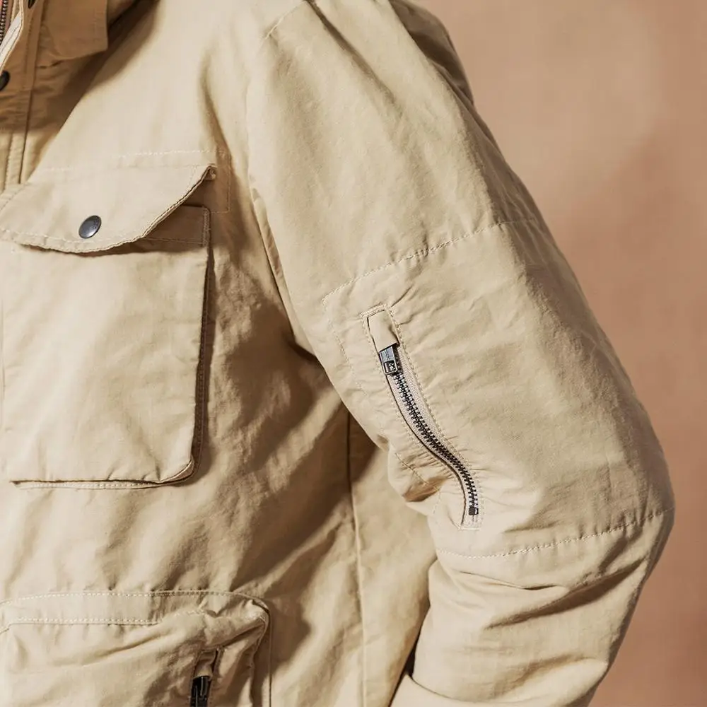 discounted  SIMWOOD 2019 Autumn Winter New Hooded Field Jacket Men Fashion Cargo Jackets Multi Pocket Outerwear