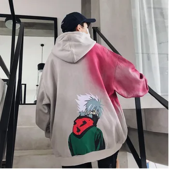 

Men's Sweatshirt 2019 Autumn and Winter New Cartoon Print Hooded Sweatshirt Trend Loose Tops Young People Trend Men's Wear