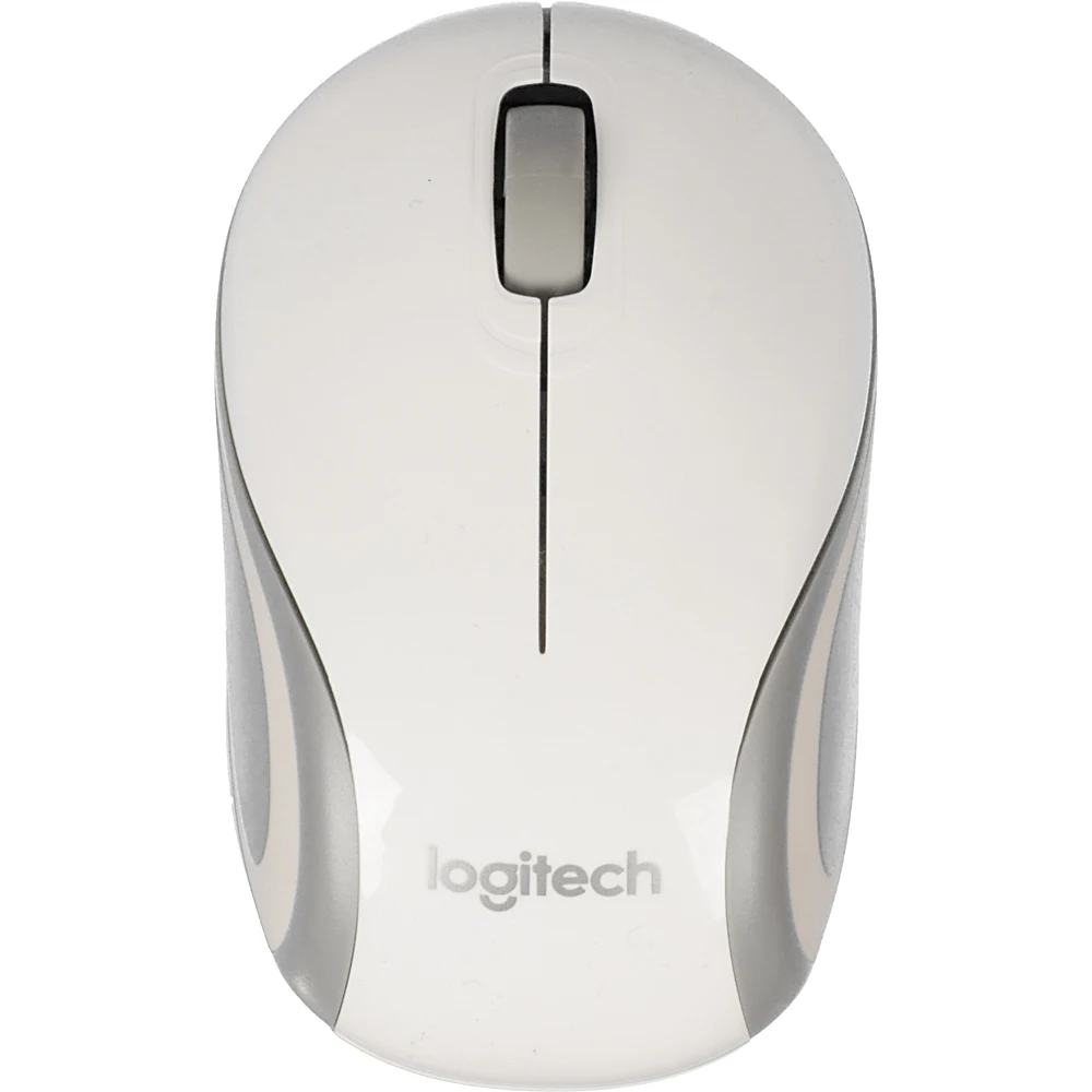 Мышь Logitech Mini M187 белый/серый оптическая(1000dpi) беспроводная USB для ноутбука(2but