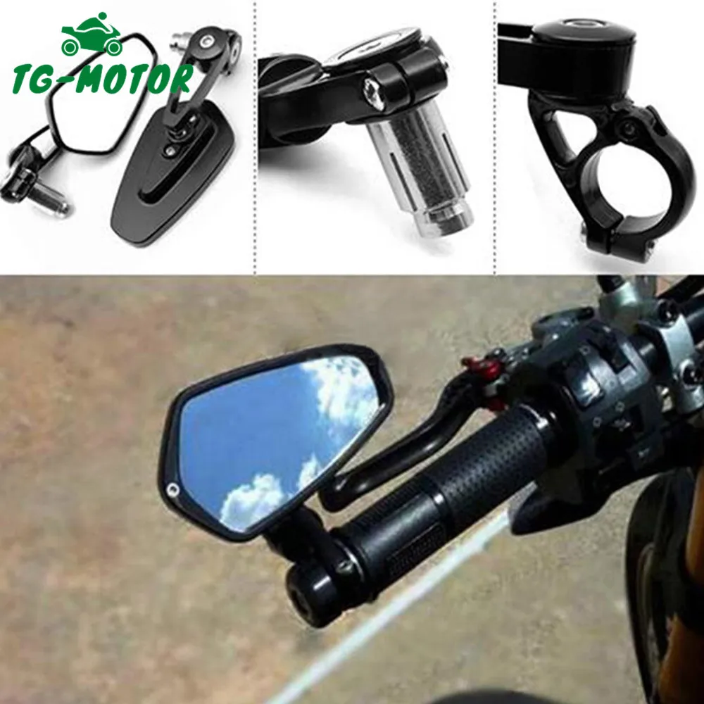 TG-Motor Motorcycle 22MM Handle Mirror Rear View Side Mirrors For Yamaha R1 R3 R125 FZ6 FZ1 FAZER XV 950 MT07 MT09 MT 03 1200