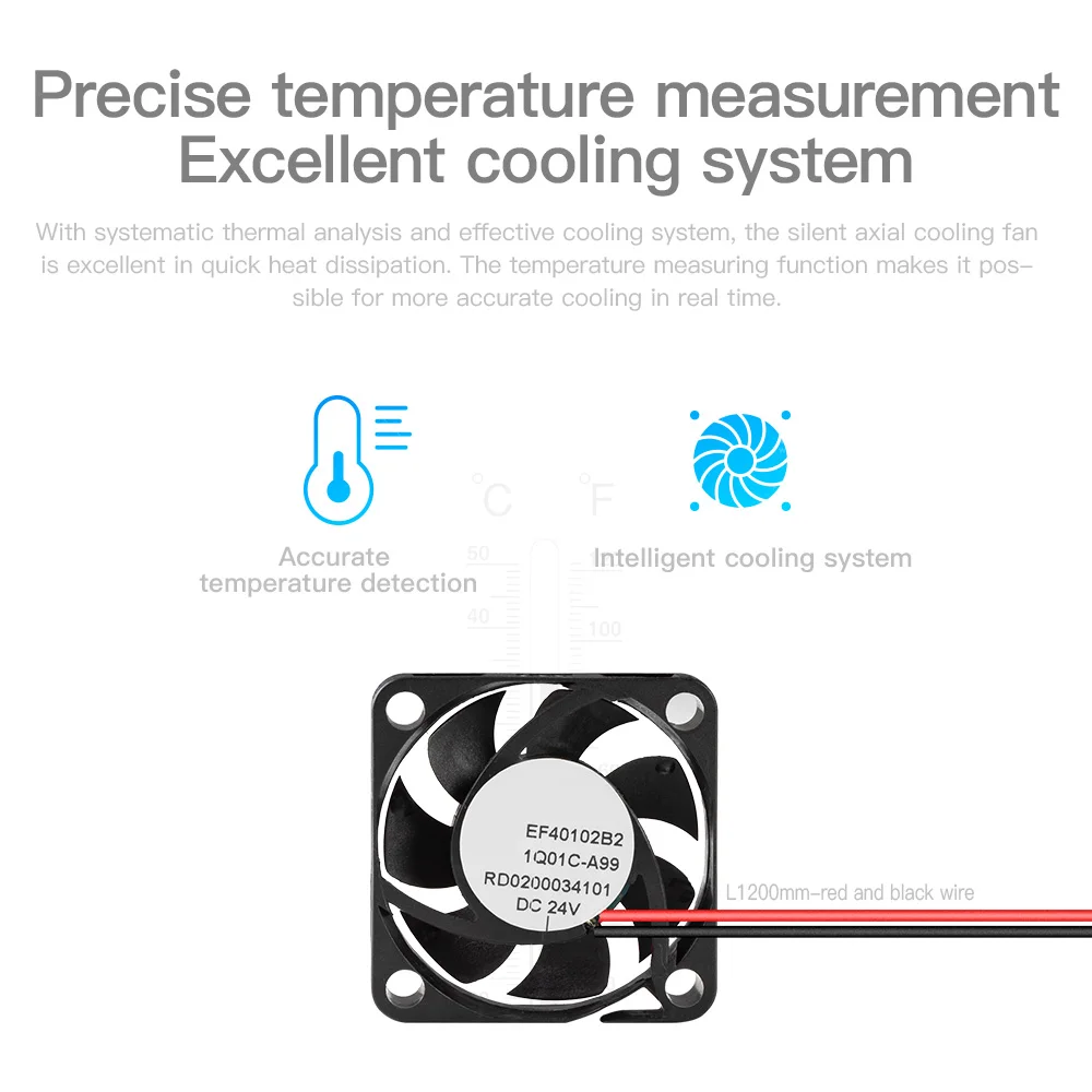 24V 4010 Silent Axial Cooling Fan Fluid 4800r/min Low Noise